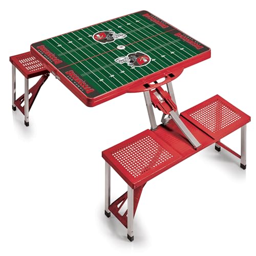 Image of PICNIC TIME NFL Picnic Table Portable Folding Table with Seats and Umbrella
