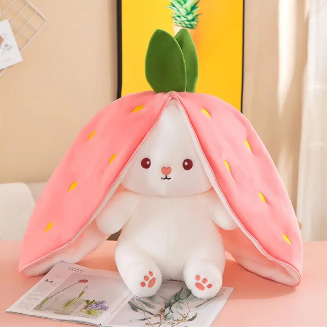 Buy Reversible Strawberry Rabbit Zipper Bunny | Rabbit Stuffed Toy