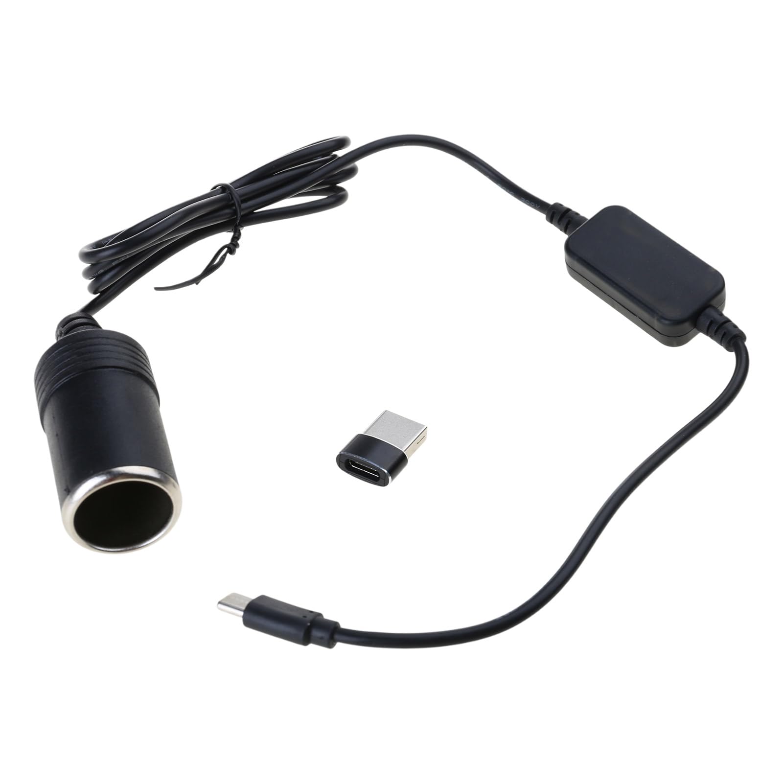 Maxtonser 5V USB C to 12V Power Converter Cord Boosting Cable for 10W Car Device Portable Adapter Wire with Car Socket