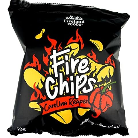 Firechips Carolina Reaper, 6er Pack (6x 50g) | Kartoffelchips mit der schärfsten Chilisorte der Welt | schärfste Chips Cover