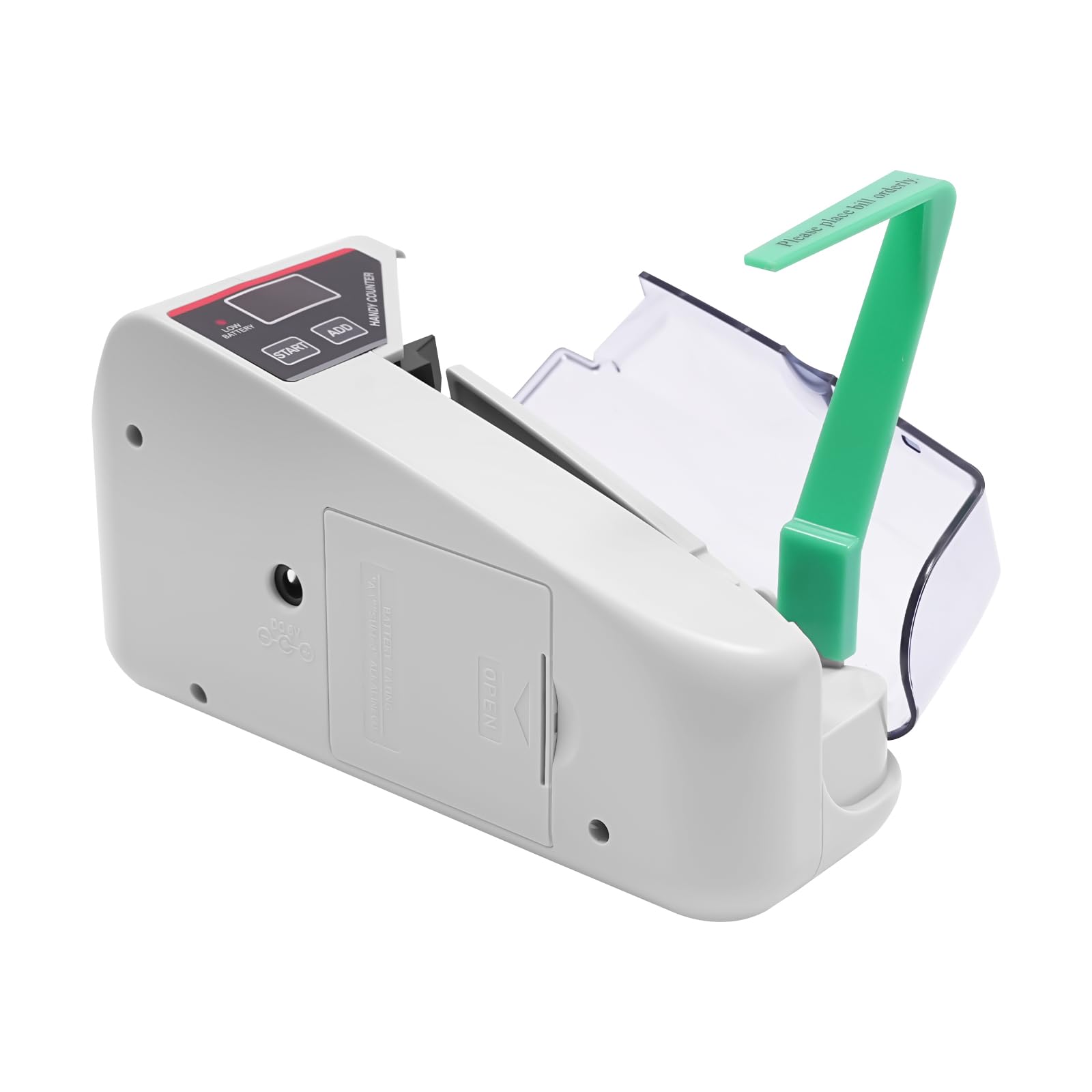 Mini contapoldi portatile, V30, con display LED, conteggio 600 pezzi/min, per banche, negozi, 19 x 7 x 10,2 cm