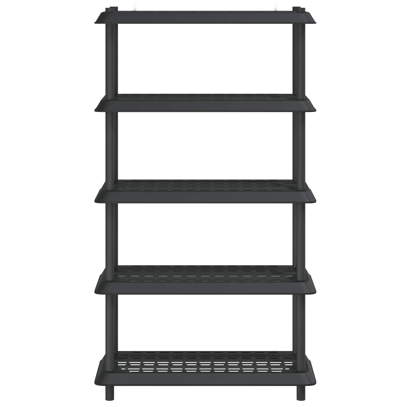 Scaffale in plastica a 5 ripiani, 100 x 40 x 177 cm, in polipropilene, antracite | Scaffale in plastica resistente alle intemperie a 5 ripiani con fori di drenaggio per balcone, garage, terrazze e dispensa.