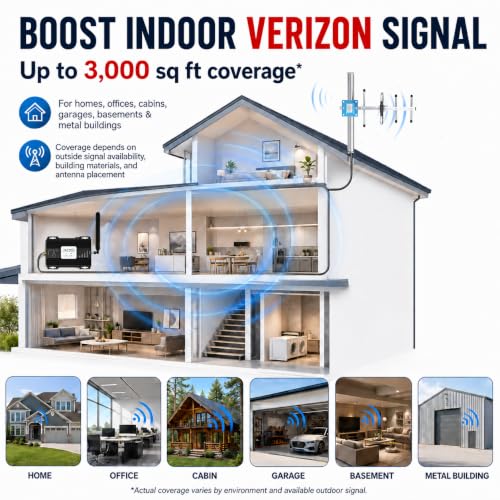 Image of Cell Phone Booster for Verizon, 5G 4G LTE Band 13 700MHz, Black