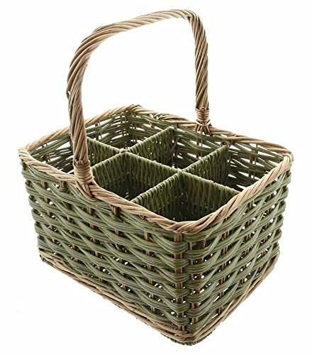 FRANK FLECHTWAREN Flaschenkorb 'Weidengeflecht', für 6 Flaschen, 36 x 27 x...