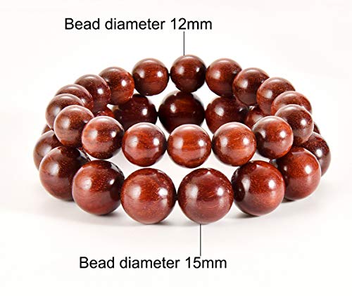Image of Prayer Bead bracelet Mala Beaded Bracelets for Men Women 12 /15MM