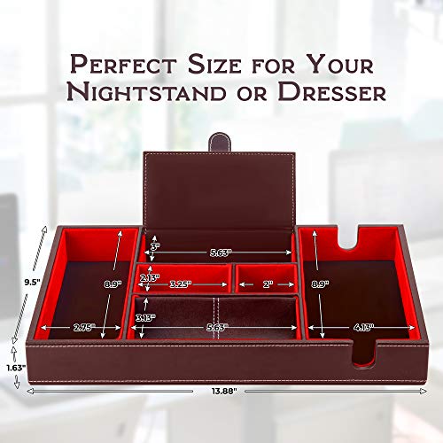 LuxDuo Valet Tray, Nightstand Organizer, Valet Tray for Men, Nightstand Organizer Women, Mens Gifts, Mens Valet Tray, Womens Gifts, EDC Tray, Dresser Top Organizer, Mens Organizer Station