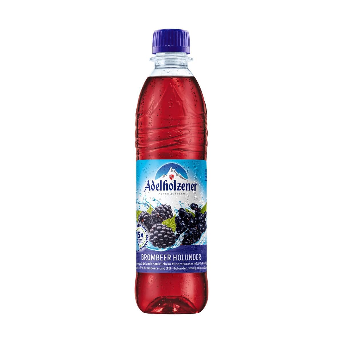 Adelholzener Brombeer Holunder 25 Flaschen je 0,5l inkl. Mehrweg Pfand