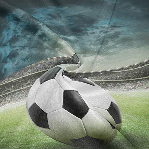 Moletom masculino com capuz e manga comprida com estampa 3D de bola de futebol no estádio, Multicolo
