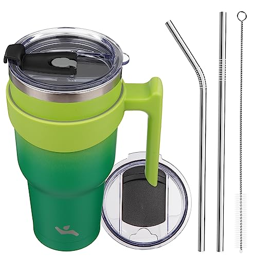 Image of Konokyo 40 oz Tumbler with Handle and Straw, Insulated Travel Mug