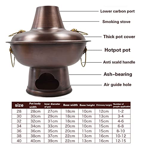 Olla china de cobre 38 cm para hot pot tradicional miniatura 7