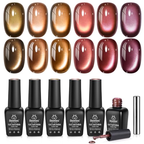 Image of Beetles Cat Eye Gel Nail Polish Set, Gilded Street 6 Colors Fall Gel Polish