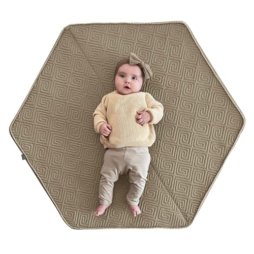 Image of Boppy Baby Play Mat - Flat-Folding Foam Baby & Toddler Play Mat for Tummy Time and Kids Play Time, Firm, Non-Skid, Durable with Machine Washable Cover - Natural