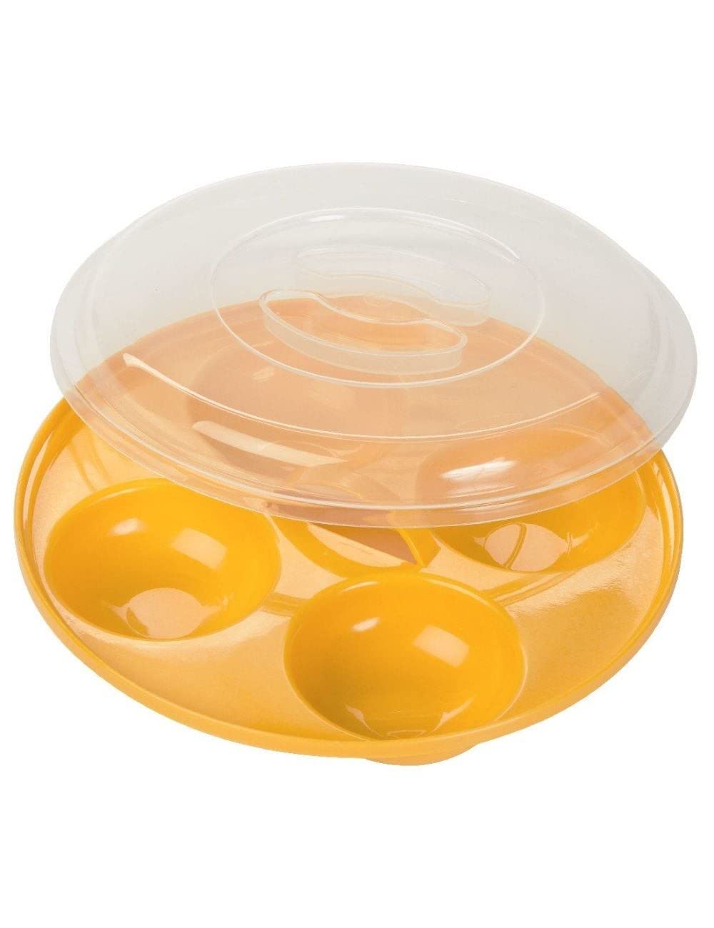 Prep Solutions by Progressive Microwave 4 Egg Poacher, Yellow Easy-To-Use, Low-Calorie Breakfasts, Lunches And Dinner, Dishwasher Safe