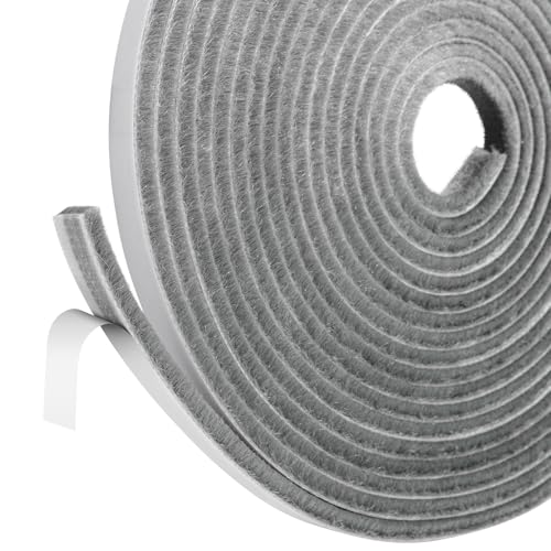 Inwee Junta de Cepillo Autoadhesiva, 6m (L) x 9mmx5mm, Burlete Cepillo para Puerta Corredera Ventana...