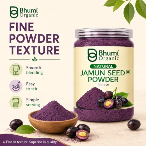 Image of Ayurveda Jamun Seed Powder, 500 gm | For Diabetes, Herbal Supplement