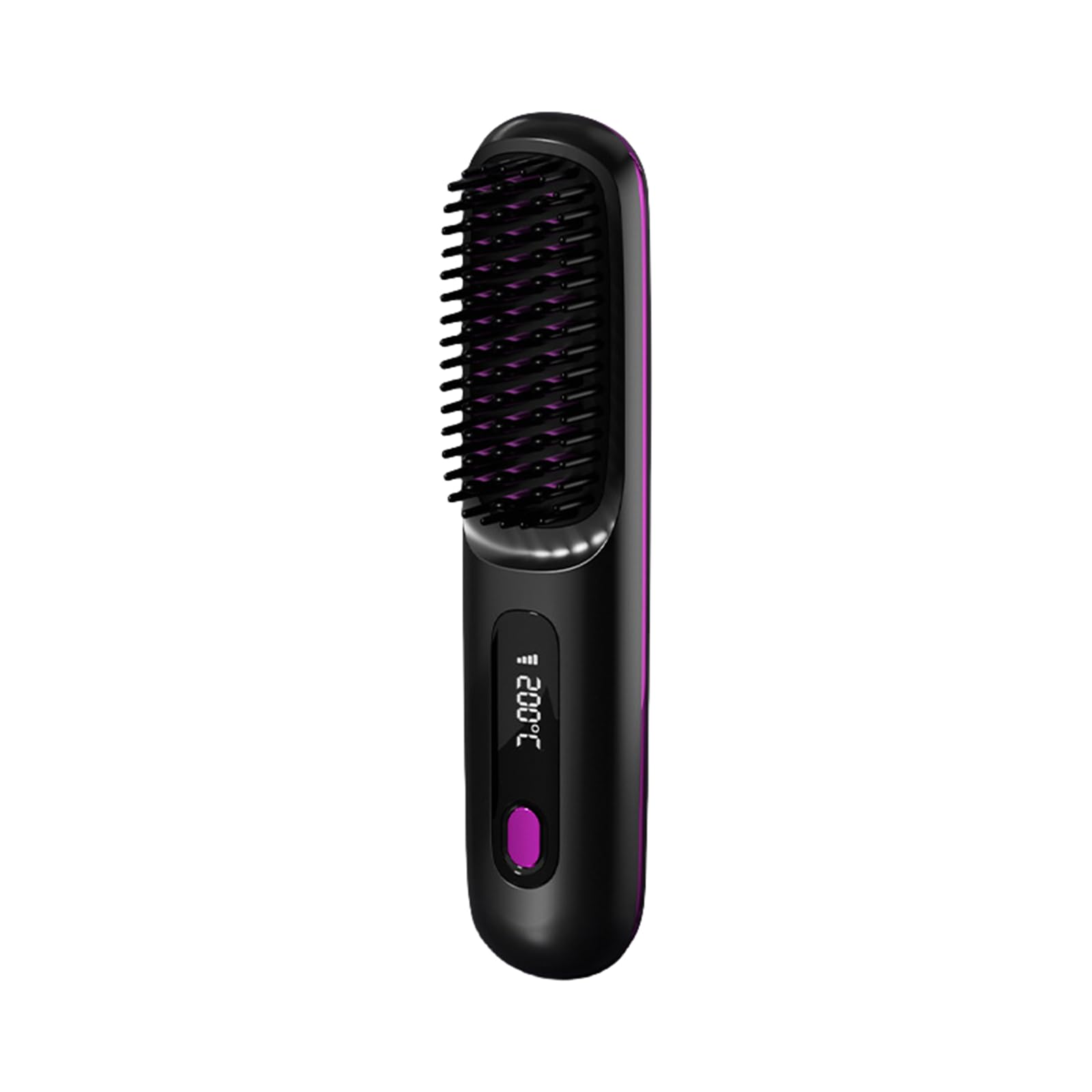 Iceface HairGo- Spazzola Lisciante Riscaldata - Portatile & Senza Fili 3 impostazioni di temperatura 140-200 °C, display LED, design compatto, ideale per viaggi e uso quotidiano
