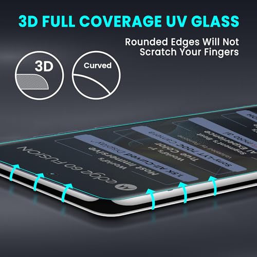 Image of FIRST MART Anti-Spy UV Tempered Glass for Motorola Edge 60 Fusion | 9H Curved Display Screen Guard, Fingerprint Compatible | Pack of 2