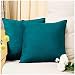 Zealax 2-Pack Decorative Throw Pillow Covers 18 x 18 inches Comfortable Faux Suede Pillowcases for Sofa Couch Living Room Decor, Deep Teal
