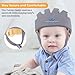 Huifen Adjustable Baby Head Protector, Baby Helmets for Crawling Walking Lightweight Safety Baby Helmet Jumping Running Breathable Hat Infant Essentials Toddler Helmets 6-24 Months (Gray)