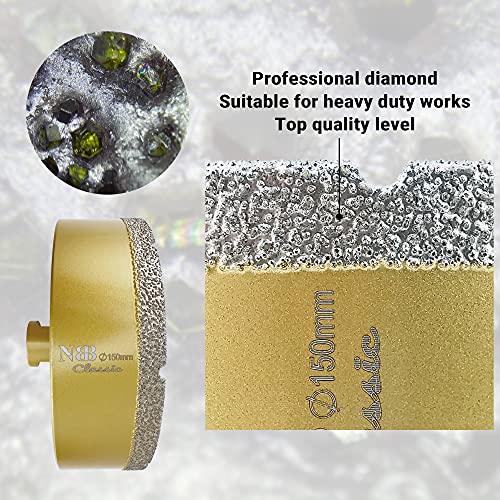 NBB vacuum brazed diamond hole saw with M14, Classic Golden type - Image 3