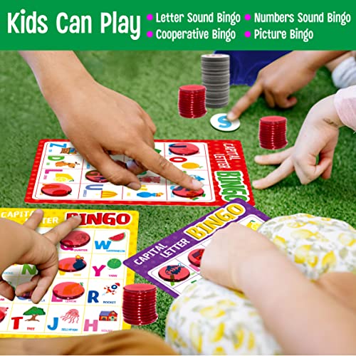 SpriteGru Jeu de Bingo de l'alphabet, Jeu de Bingo des majuscules/minuscules/Chiffres ABC et 123 pour Les Enfants de 4 à 8 Ans, Parfait pour la Salle de Classe et la Maison. – Image 5