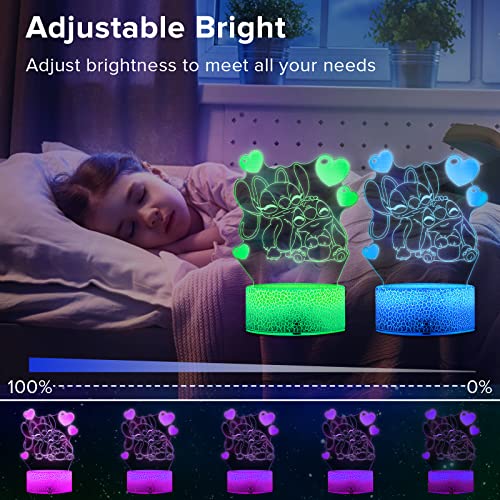 QQAAMZ Lilo Stitch Lampada 3d Illusione Stitch