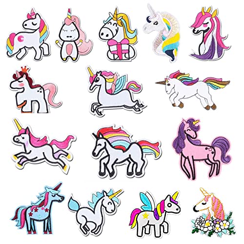 15 Piezas Parches Ropa Niña Unicornio, Parches Planchar Diseño Unicornio, Parches Unicornio...