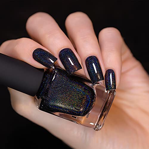 Image of ILNP Black Magic - Deep Black Holographic Nail Polish