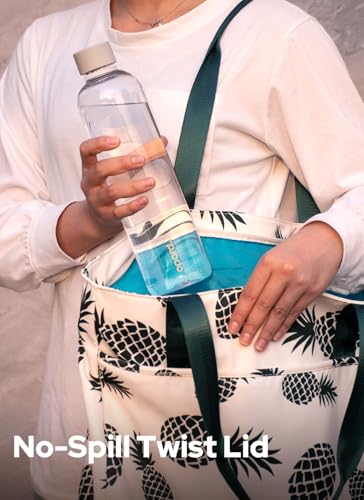 Image of Opard Slim Water Bottle 32oz, Dishwasher Safe Plastic Water Bottle BPA-Free, Leakproof Screw Top, Clear Cream, Reusable for Travel School Sport Gym Hiking
