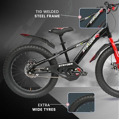 Image of Stryder 20T BMX Rexy DD (Dual Disc) Kids Cycle Age 7-13 Years Height 48-60 inch Black /Red