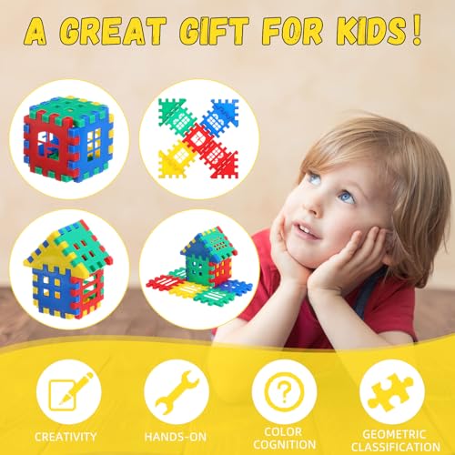 155 Pieces Interlocking Building Blocks for Kids with Storage Box Building Toys Waffle Blocks for Kids Construction Learning Educational Toy Sets - Image 4