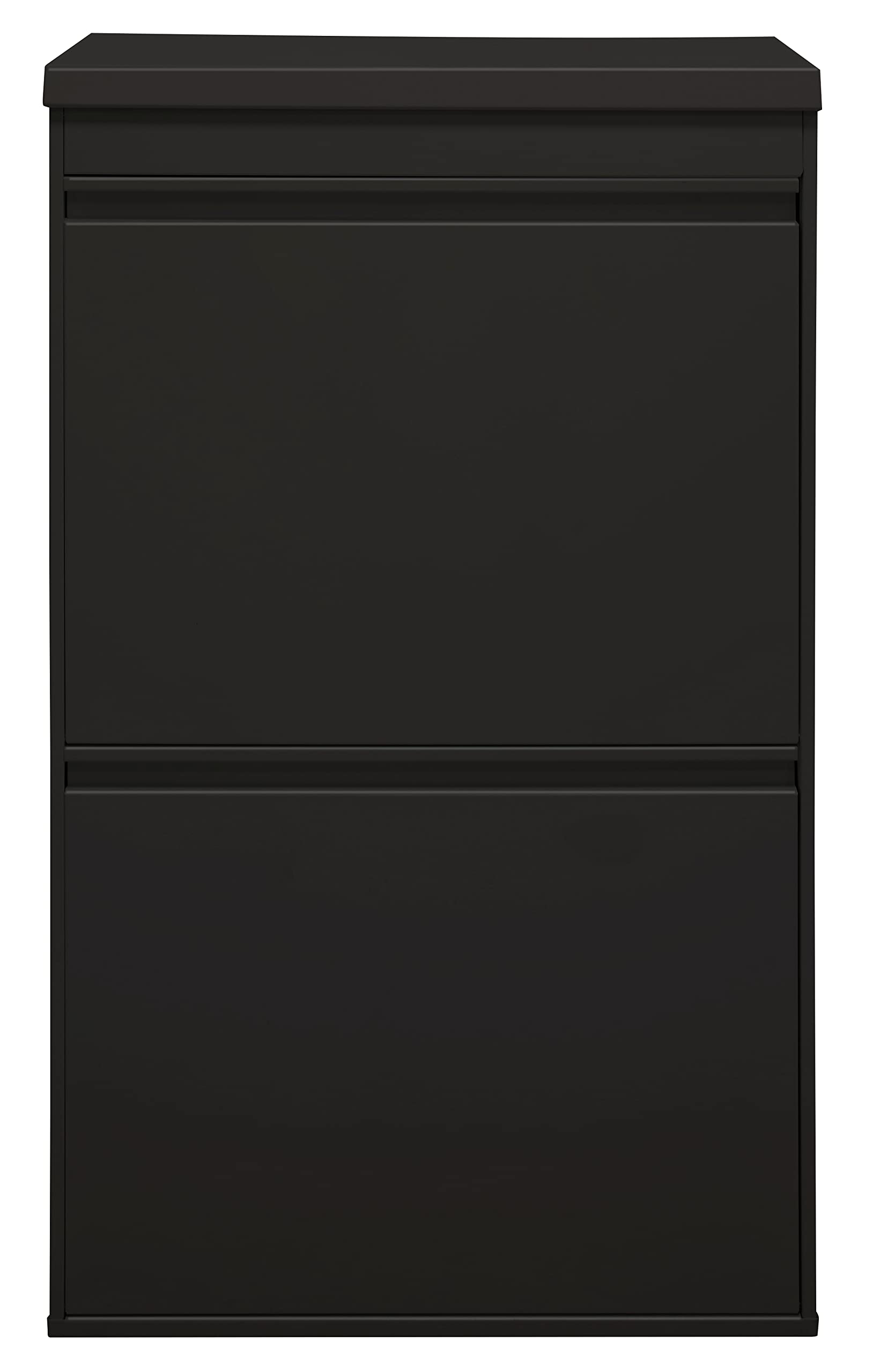 ARREGUI Top CR626-B Poubelle de recyclage en acier, tri sélectif, 4 seaux, 68 L, noir