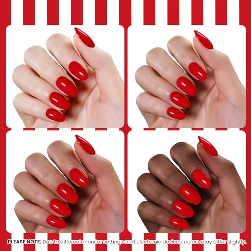 Image of Beetles Red Gel Polish - Summer Voyage Summer Nails, Sunburn Red Gel Nail Polish, Same Color Same Bottle, Soak Off UV LED Lamp Neon Nails Art, Long-Lasting Manicure Salon DIY for Holiday