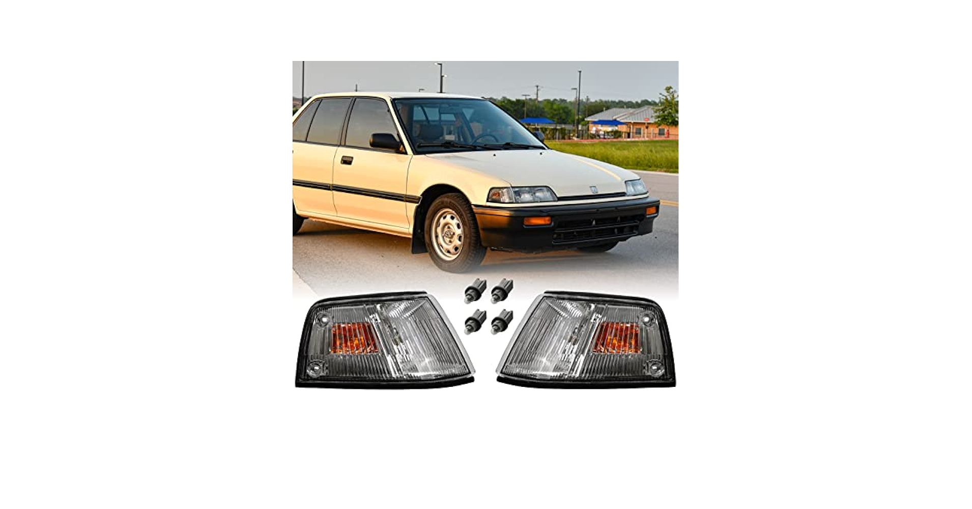 Amazon.com: USR DEPO 88-89 Civic 4D Corner Lights - Front