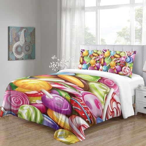 Housse de couette 3D Lollipop de qualité supérieure pour lit single - 5