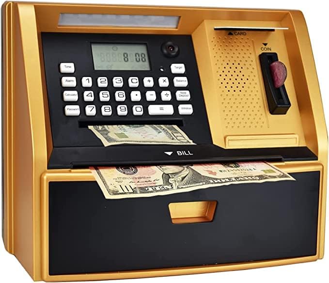 LIKE Talking ATM - Caja de ahorros de cajero automático, alcancía digital, máquina de monedas de dinero para regalo de cumpleaños para niños