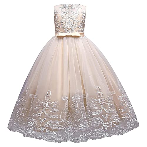 MYRISAM Flower Girls Tulle Applique Lace Dress Birthday Party Prom Fall Wedding Bridesmaids Princess Evening Ball Maxi Gown