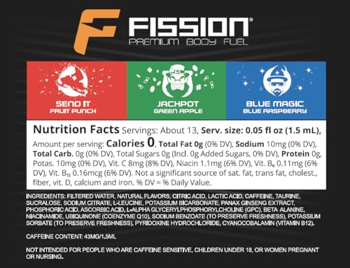 Cirkul Fission Caffeine Flavor Water Variety Pack, Makes 36 Drinks, No Sugar, Zero Calorie Drink Mix, (2 Send It, 2 Jackpot, 2 Blue Magic) - Thumbnail 2