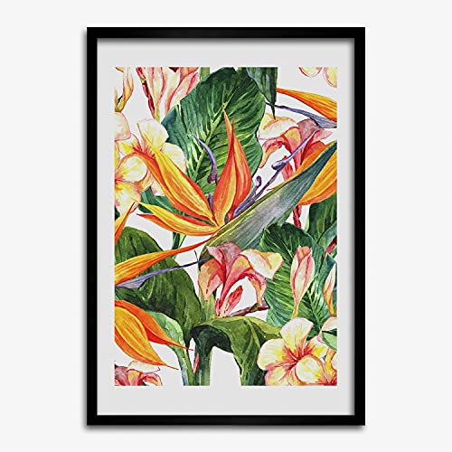 Cadre de bois 50x70 cm motif hawaïen Tulup pour habiller un mur vide facilement