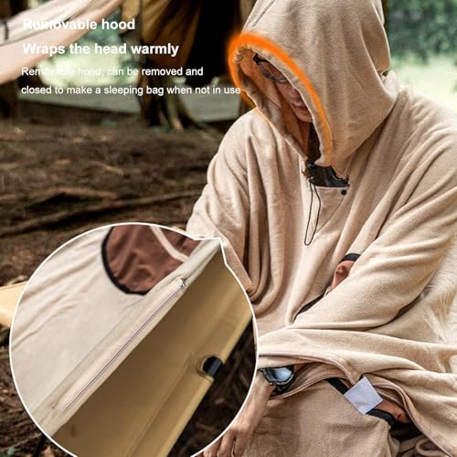 Poncho impermeable y cortavientos que se transforma en manta de camping multiusos 6
