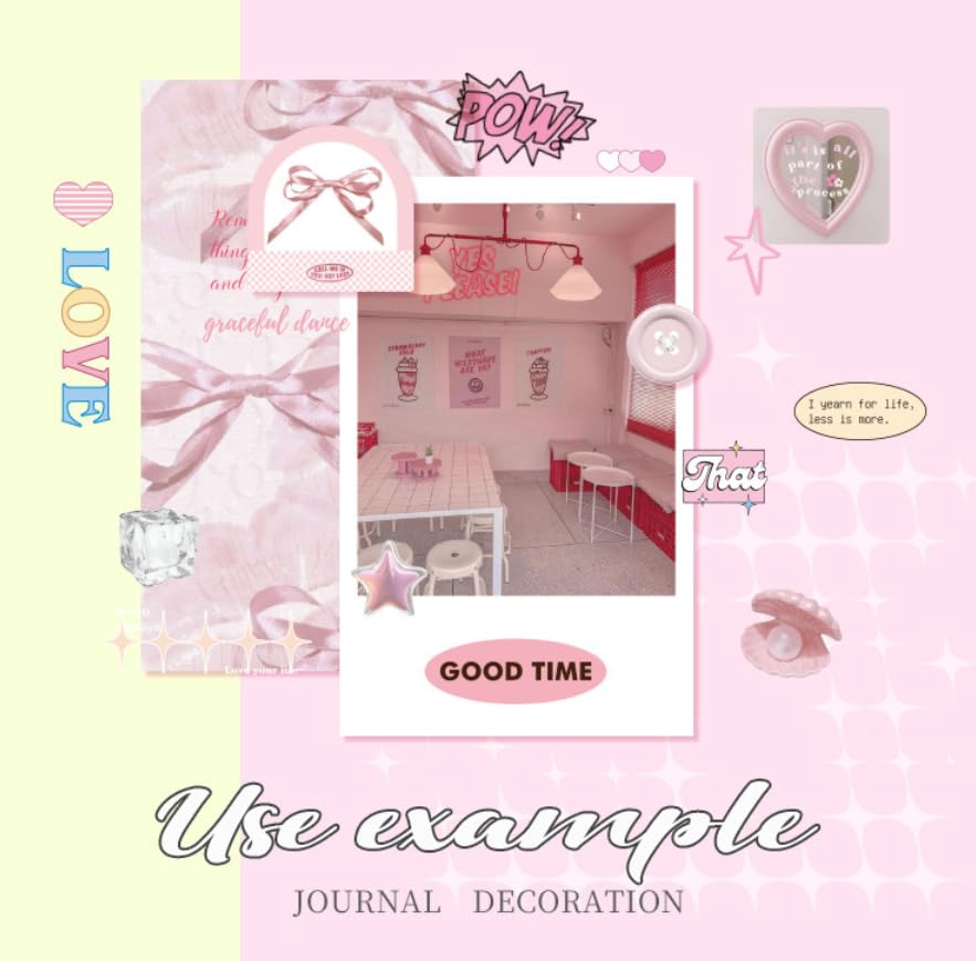 Image of Girl's Korean Retro Sticker Book, Dessert Party Theme - 800+ Cute Fresh and Clean Style Old Items Stickers, for DIY Scrapbooking Journaling Handbook Decoration