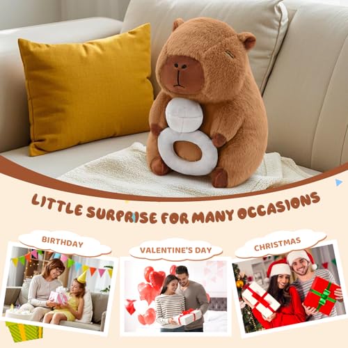 Image of Valentines Stuffed Animal - Cute Capybara Plush with Diamond - 13-inch Kawaii Capybara Stuffed Animal Pillow Soft Stuffed Plushies Toy for Romantic Sweet Gifts for Her
