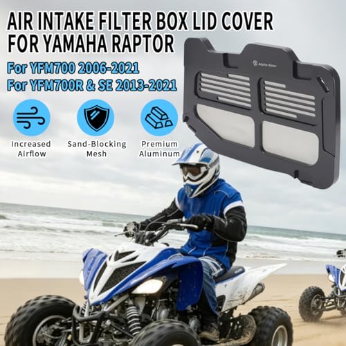 Image of Motoparty Air Intake Filter Box Lid Cover for Yamaha YFM700 Raptor 2006-2021, YFM700R & YFM700R SE 2013-2021