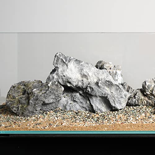 Image of LANDEN Seiryu Stones Natural Rocks (17lbs, 3~11 inches,7-8pcs) for Aquarium, Paludarium, Terrariums, Landscaping Rocks, Aquascaping