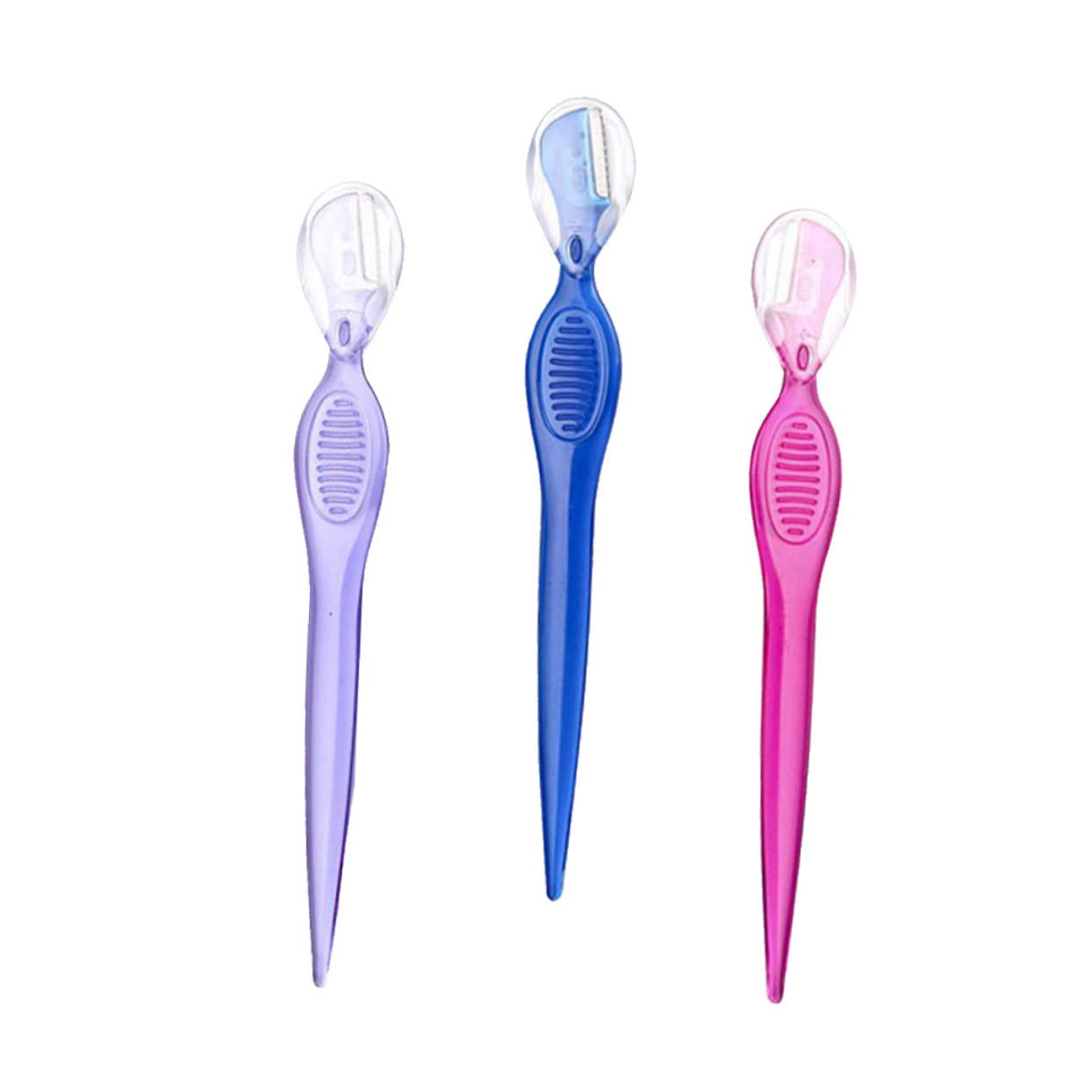 OSOLADY 3sets Stainless Steel Eyebrow Razor Kit Trimmer Scissors for Women Brow Beauty Makeup Tools Portable for Travel 3pcs*3