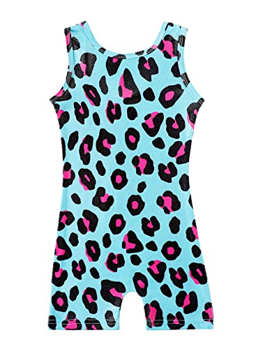Image of HOZIY Gymnastics Leotards for Girls with Shorts Toddlers Biketards Rainbow Unicorn Dinosaur Mermaid Leopard Flower Galaxy