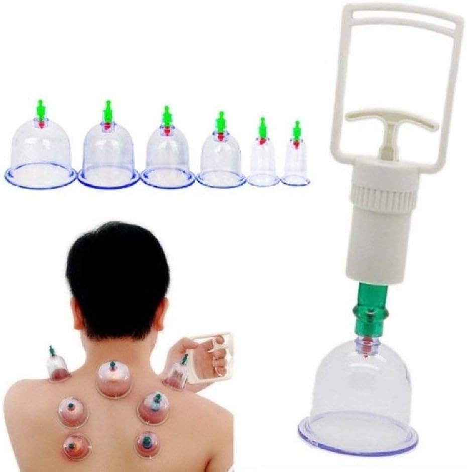Ontime Plastic Therapy-Cupping Medicine Magnet Pull Out Vacuum Apparatus (White) - Pack of 6, White