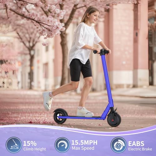 Image of Caroma Electric Scooter Adults,450W Peak Foldable E-Scooter,16 MPH,21 Miles | 3 Speeds & 15 Climb, UL2272 EABS Brake,Smart LED Display Lights, Foldable Frame For Kids 8+, Teens Women Commute Travel