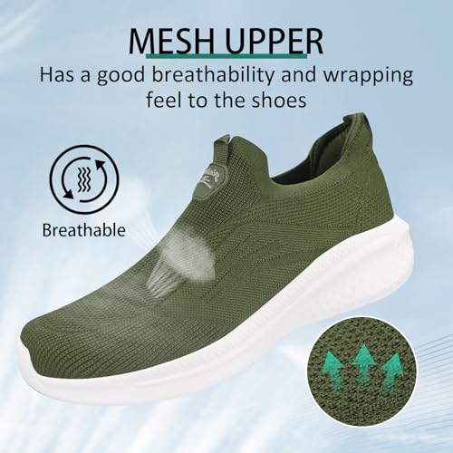 Giniros Schuhe Herren Sneaker Ohne Schnuersenkel Slip-on Schuhe Mesh Atmungsaktiv Leicht Laufschuhe Casual Sportschuhe Bequem Turnschuhe Leichtgewichts Outdoor Joggingschuhe – Bild 5