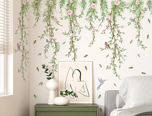 Vinilo decorativo hojas verdes para pared miniatura 4